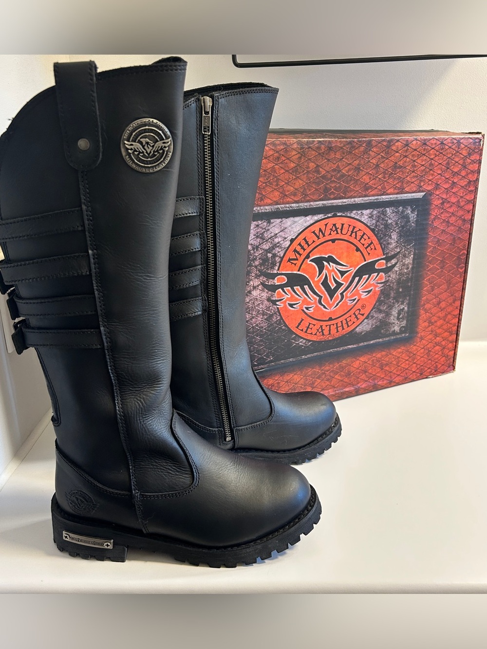 Milwaukee Leather Tall Biker Boots size 6